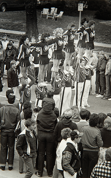 UC Cheerleaders in 80s PHOTO GALLERY UC cheerleaders entertain the crowd 